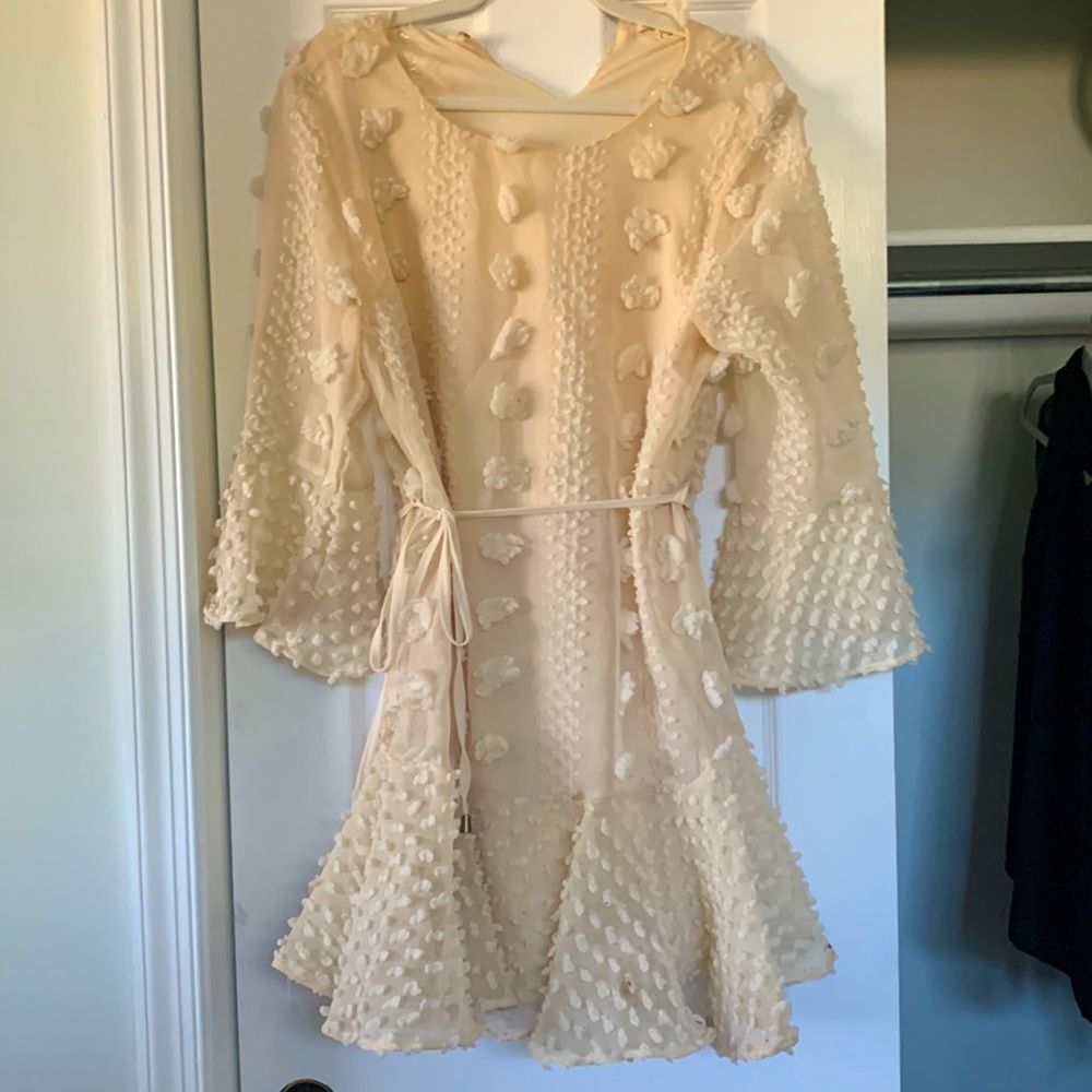 Entro cream textured dress